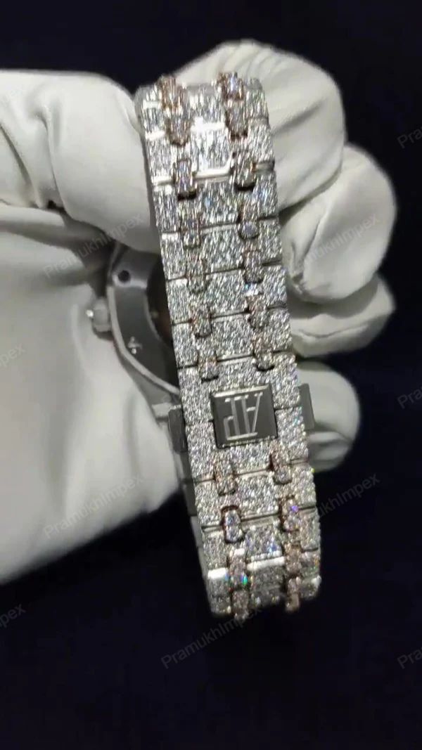 Audermars Piguet Round Brilliant Cut Moissanite Ice Out D Color Hip Hop Watch For Men