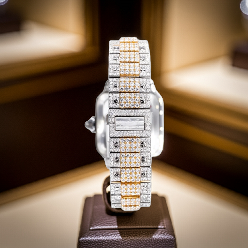 Cartier Two Tone Moissanite Watch