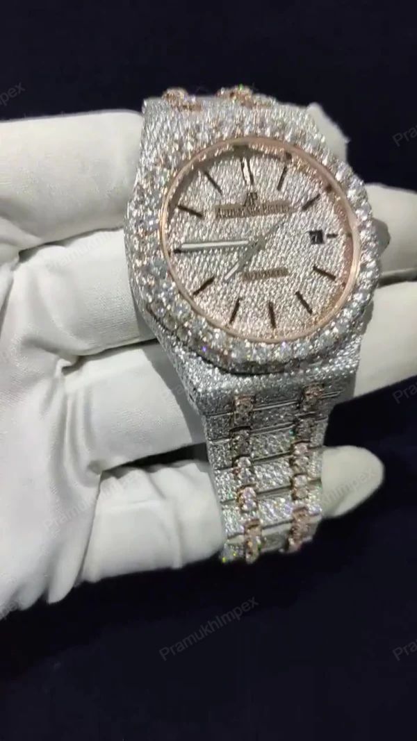 Audermars Piguet Round Brilliant Cut Moissanite Ice Out D Color Hip Hop Watch For Men