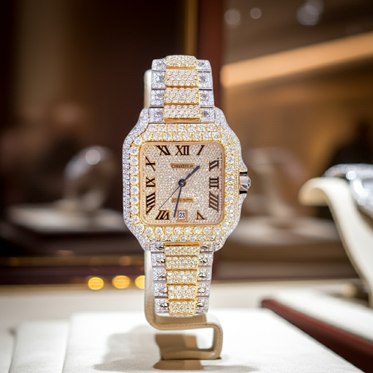 Cartier Two Tone Moissanite Watch