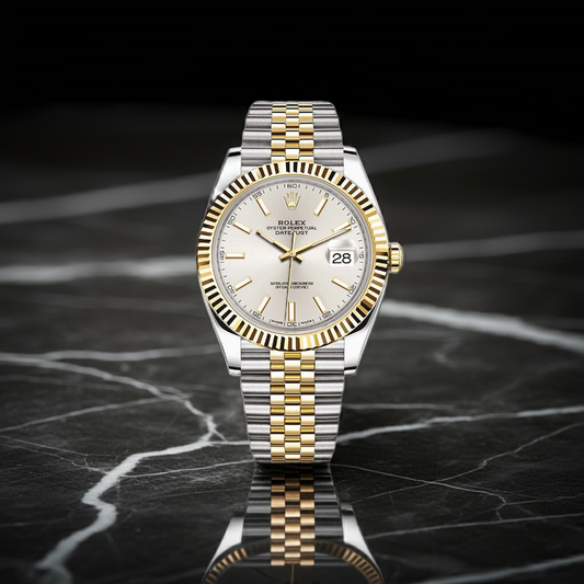 Rolex datejust 41 oystersteel gold white dial