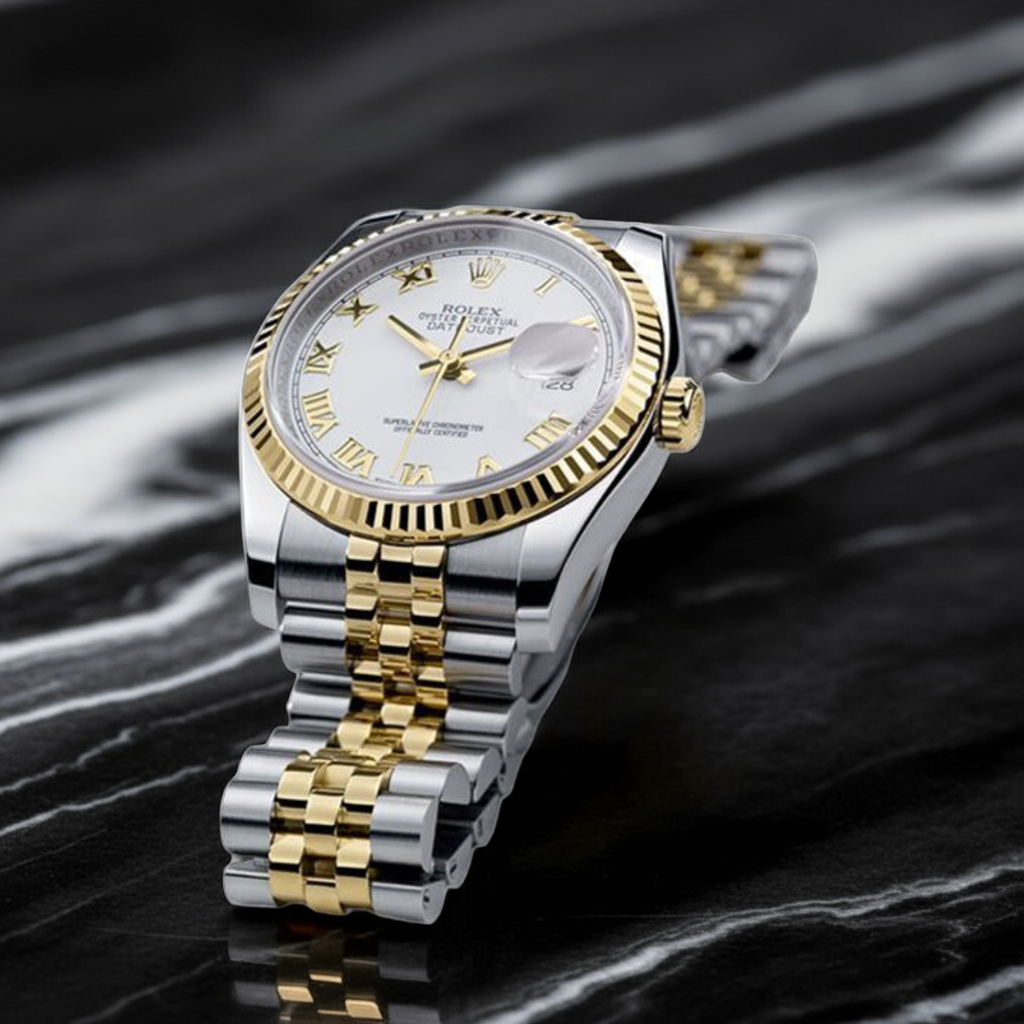Rolex datejust 41 oystersteel gold white dial